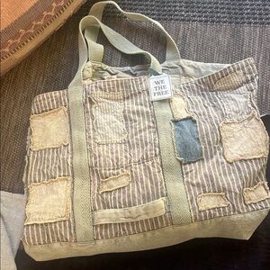 We The Free Striped Patchwork Tote
